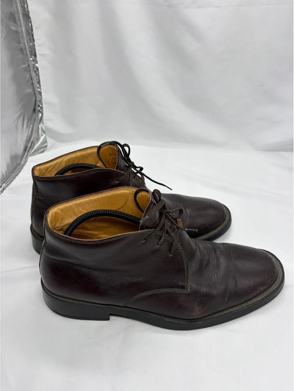 J. CREW MENS VINTAGE LEATHER FIELD BOOTS - Chestnut Brown - Size 12